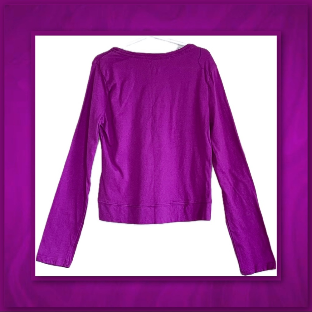 3/$18 - Basic Editions Ruffle Front Button Down V-Neck Top - Picture 3 of 4
